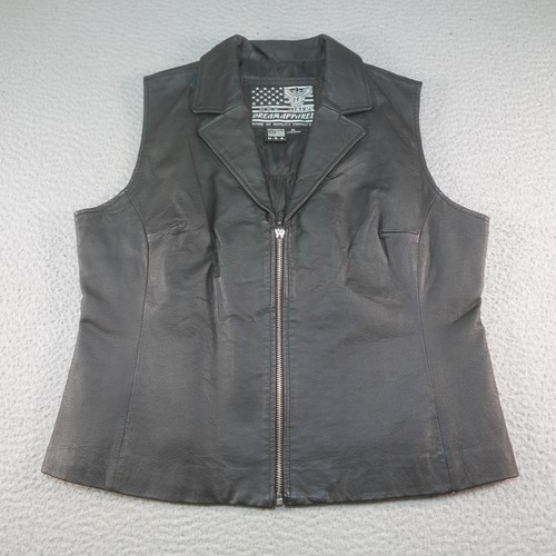 Vintage leather vest - leather,