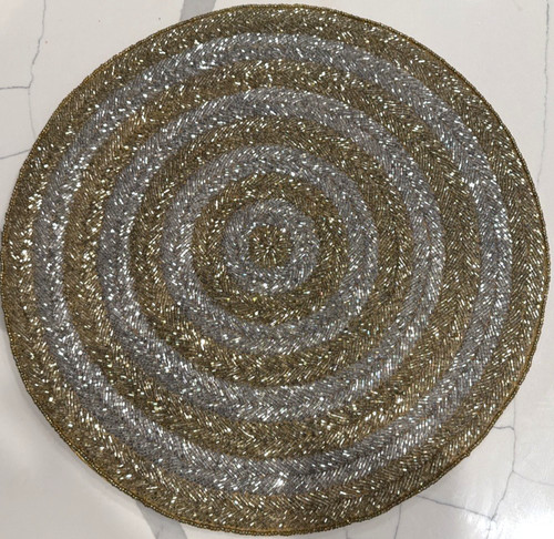 Gold silver christmas - silver, beaded