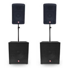Intimidation PI-115 + SUB18 Active PA System Bundle 4800W DJ Disco Sound System