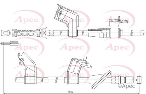 Apec handbrake cable left rear - handbrake,