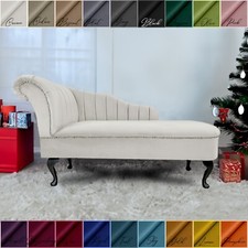 Cream velvet stripe chaise - cream,