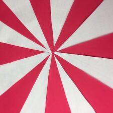 HANDMADE FABRIC BUNTING.SOLD BY THE METER.CHOICE OF COLOUR WITH WHITE