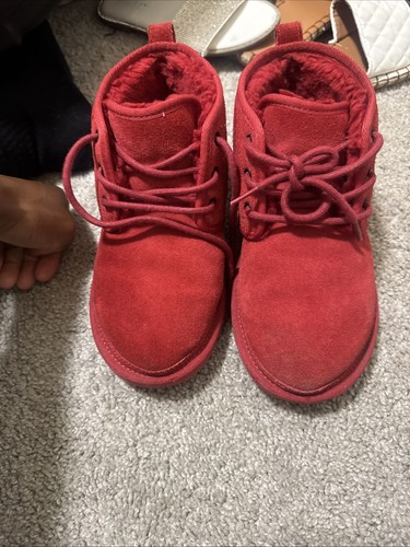 Ugg neumel red suede boots - red,