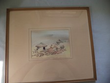 African Water colour  Village