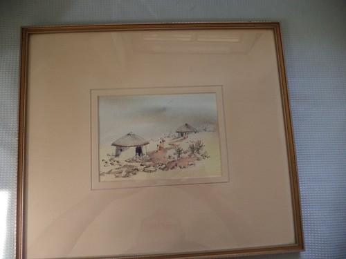 African water colour village - ,
