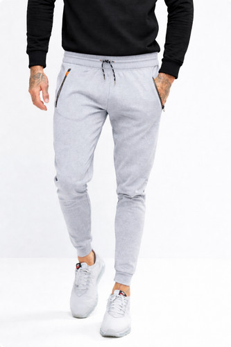 Mens grey slim fit joggers - grey,