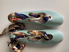 Espadrille shoes Sergio Todzi size 5 blue  NEW lace up flats womens