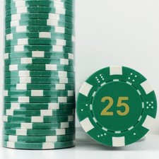 50 x GREEN 25 Dice, 14g Clay
