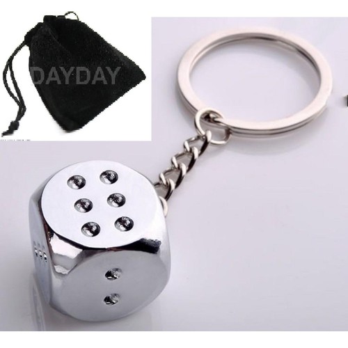 Metal dice keyring keychain - metal,