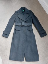 Benetton dark grey/blue tailored coat, size 10