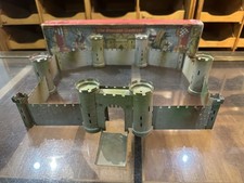 Rare The Crescent Fortress 1950s Original Box 19 pc Tinplate Toy Castle Vintage