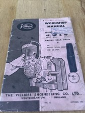 VILLIERS 4F / 6F / 9F / 98cc ENGINES - ORIGINAL WORKSHOP MANUAL - OCTOBER 1960