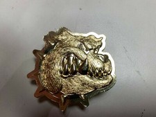Golden Bulldog Badge Pin