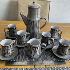 Wellhouse Pottery Paignton Coffee Set 6 CUPS AND SAUCERS,COFFEE POT,MILK JUG