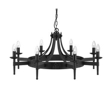 8 Lights Matt Black Wrought