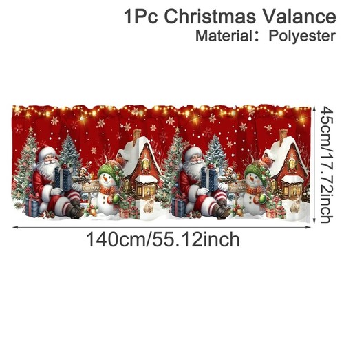 Christmas curtain valance - valance, rod