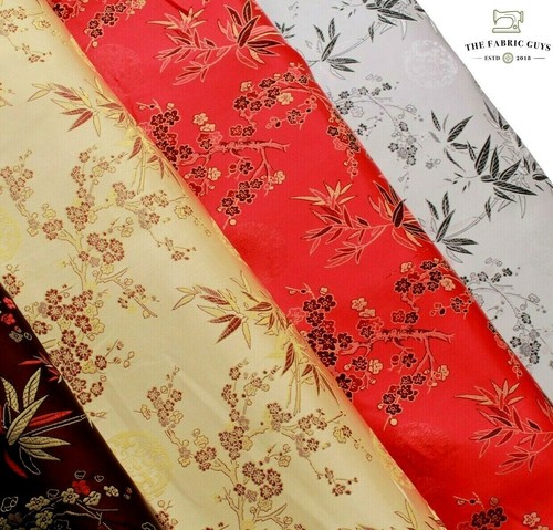 Chinese brocade fabric - brocade, cherry
