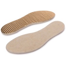 Insulating Shoe Inserts Sheep Wool & Aluminium Warm Thermal Triple Layer Insoles