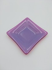 Fused glass art plate. Pink &