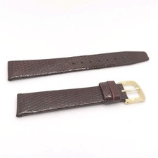 16mm Burgundy / Brown Lizard Skin Watch Strap GP Buckle