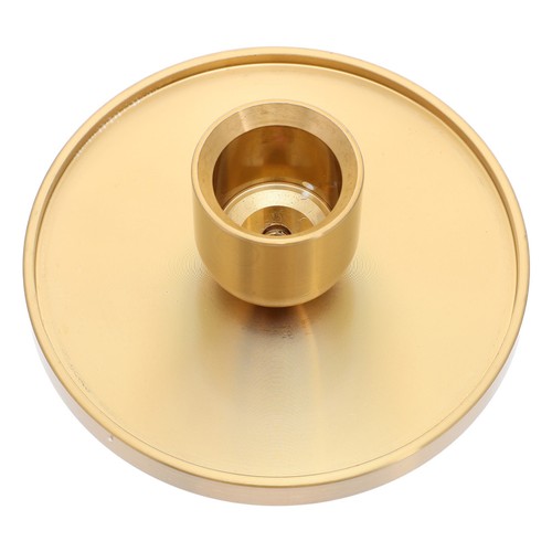Golden conical candlestick - golden,
