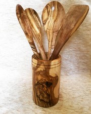 Rustic Olive wood utensil set