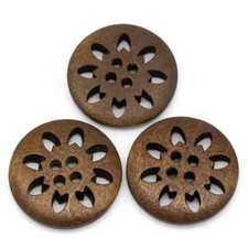 Pack 10 Brown Wooden Flower -