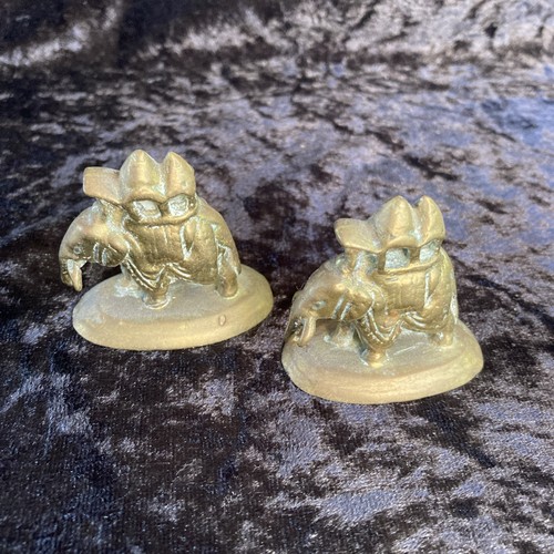 Brass elephant with carrier - brass, x2