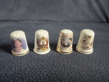 Bundle Of 4 Fine Bone China British Royal Famiy Thimbles Finsbury Queen Mother