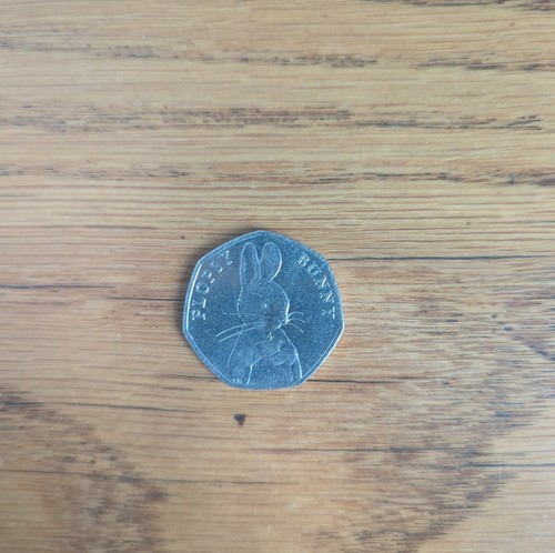 Flopsy bunny 50p - bunny, coin