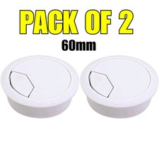 2x 60mm White Plastic Cable