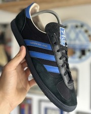 adidas SPZL Barrowland Trainers Size UK 9 Black Blue Spezial Used