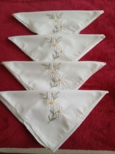 4 x Vintage unused embroidered