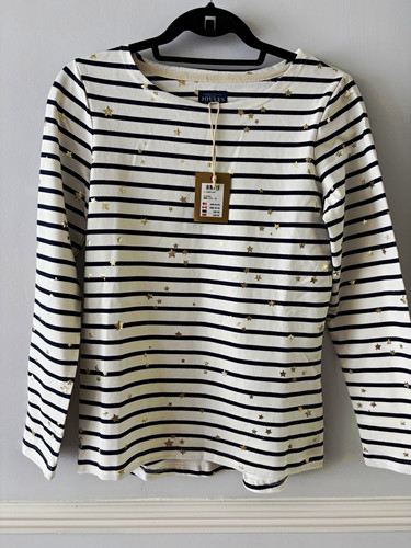 Joules white navy - navy, striped