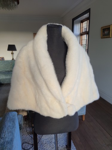 White mink stole - stole, shawl