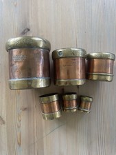 Antique Hand Made Copper & Brass Set of Measuring Cup .