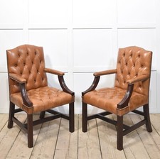 Pair of Georgian Style Leather