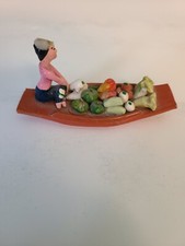 Vintage Handmade Woman In Boat