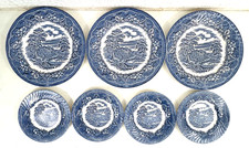 Vintage, Barratts Of Staffordshire, Old Castle, Pattern Plates, Large, Small