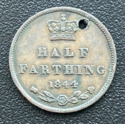 1844 half farthing coin - half,