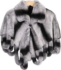 Real Fur Rex Chinchilla Stole