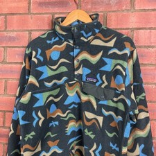 Patagonia Arctic Collage Abstract Pattern Synchilla Snap-T Fleece Men's Small