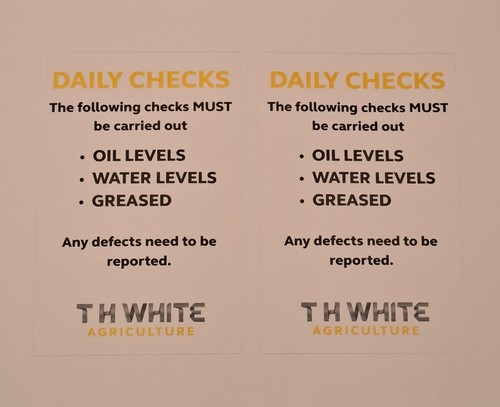 Daily checks tractor - daily,