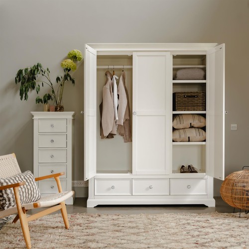 White triple wardrobe door - white,
