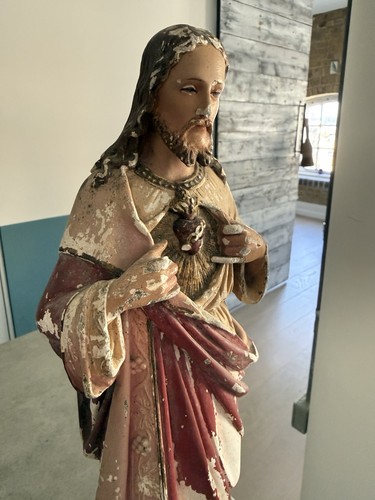Religious statue with patina - with,