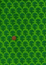 100% Cotton Fabric Indian Small Repeating Floral Turquoise Green Patchwork Craft