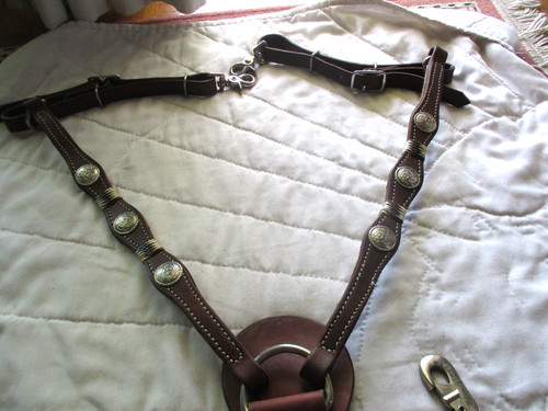 Western concho brown leather - western,