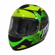MT Thunder Kids Torn Fluo Yellow Fluo Green Full Face Motorcycle Helmet NEW