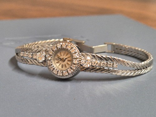 18k white gold with diamonds