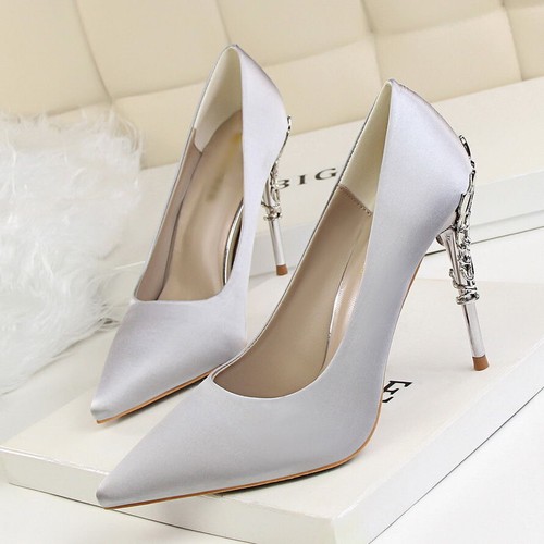 Womens satin pointed toe - satin, pointed-toe